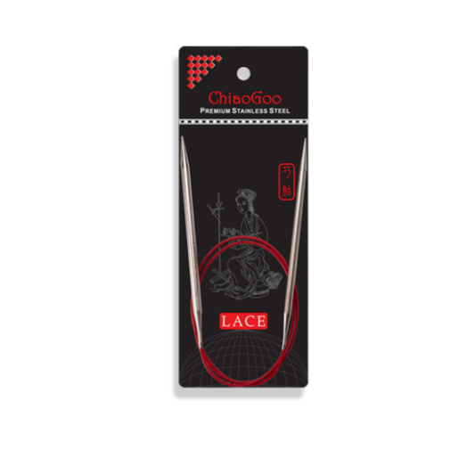 ChiaoGoo SS RED Lace Circular Knitting Needles 80cm