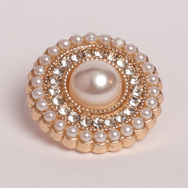 Metal Gold Pearl Buttons