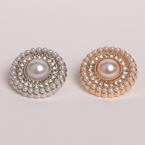 Metal Gold Pearl Buttons