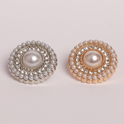 Metal Gold Pearl Buttons